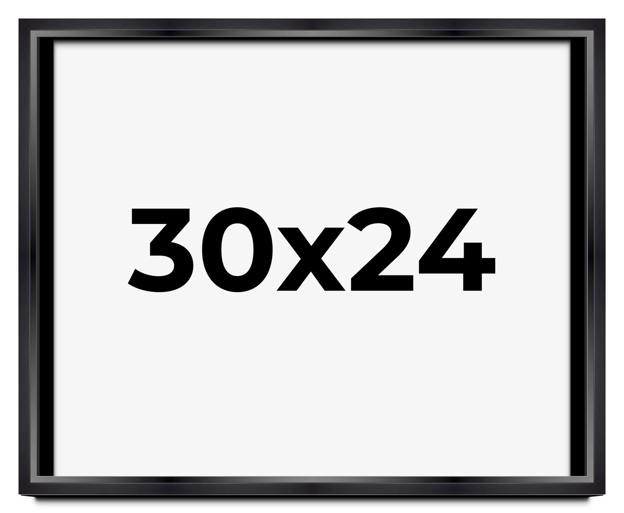 30x24 Minimalist Shadow Box Black Picture Frame - UV Acrylic, Backing, Hanging Hardware